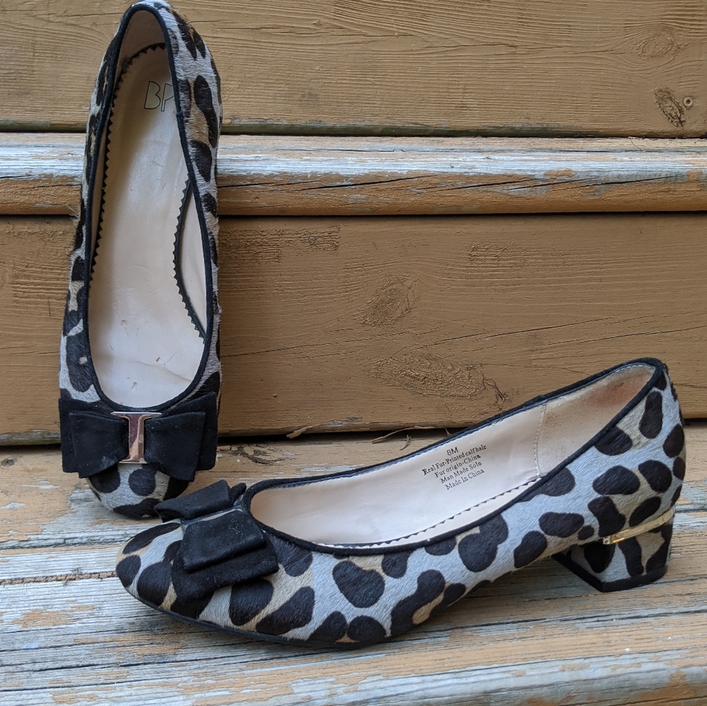 BP leopard print heels with bow